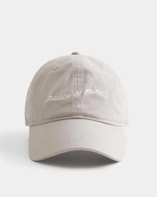 Hollister Gray Peace Of Mind Graphic Baseball Hat