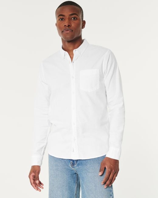 Hollister Oxford-Hemd mit Stretch in White für Herren
