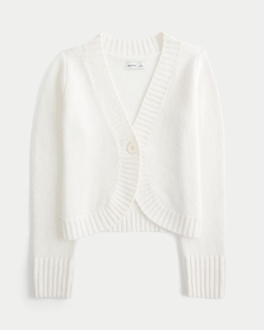 Hollister White Fy Cloud Button Front Cardigan