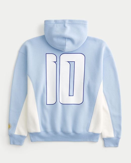 Hollister Blue Argentine Football Association Graphic Hoodie for men