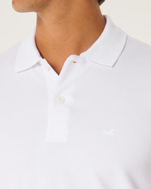 Hollister White Icon Polo for men