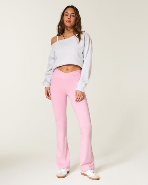 Hollister Pink Gilly Hicks Active Recharge Wrap Waist Bootcut Leggings