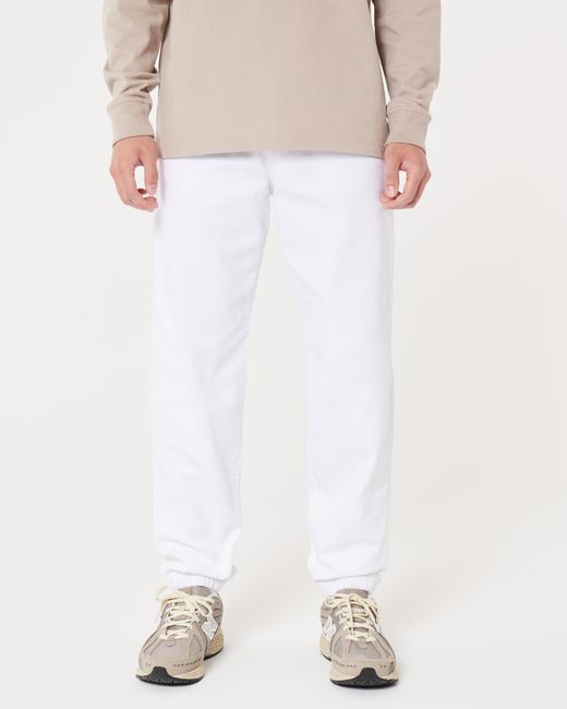 Hollister White Relaxed Joggers for men
