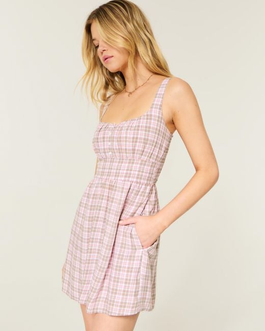 Hollister Pink Scoop Babydoll Mini Dress