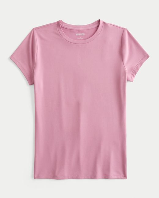 Hollister Pink Seamless Fabric Crew Baby Tee
