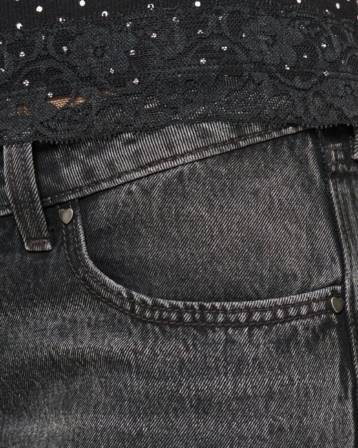 Hollister Gray Ultra Low-rise Washed Black Baggy Jeans