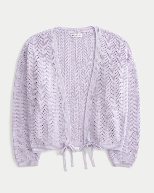 Hollister Purple Easy Textured No-close Cardigan