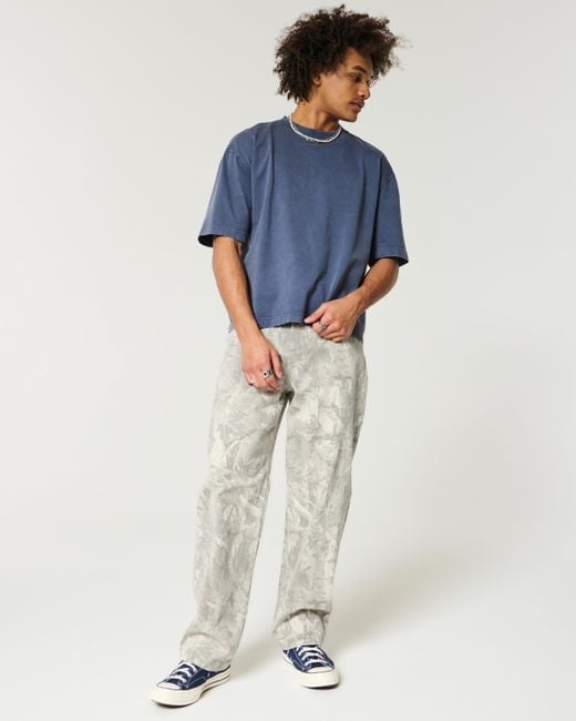 Hollister Gray Camo Baggy Jeans for men
