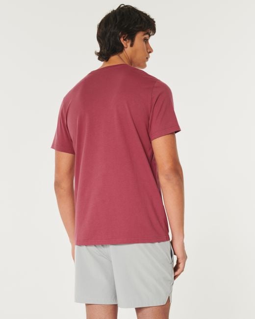 Hollister T-Shirt mit Rundhalsausschnitt und Symbol in Red für Herren