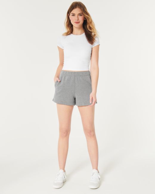Hollister Gray Dad-Shorts aus Strickmaterial