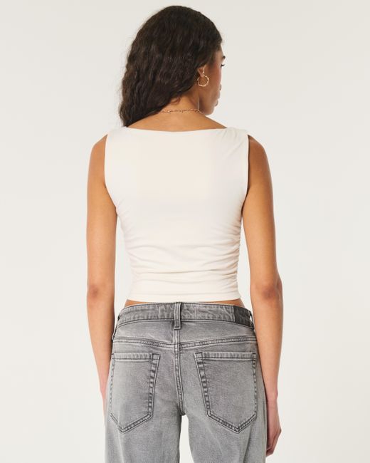 Hollister Natural Soft Stretch Seamless Fabric Ruched Top