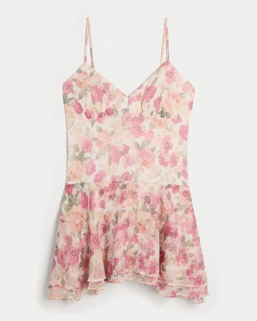 Hollister Pink Asymmetrical Hem Mini Dress