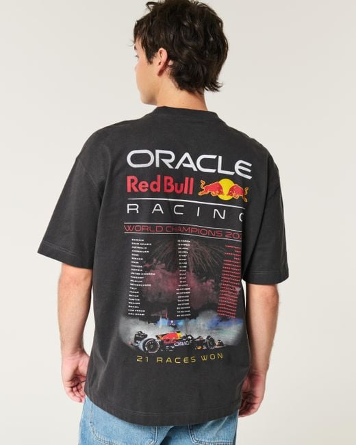 Hollister Schweres, kastiges Tee mit Oracle Red Bull Racing-Grafik in Black für Herren