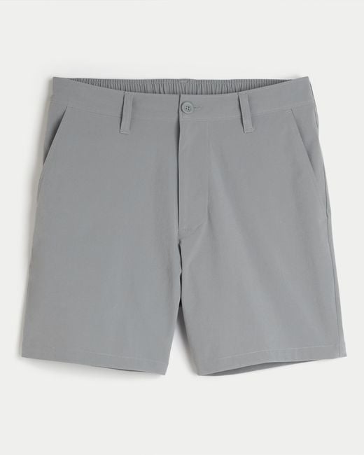 Hollister Gray Flex-waist Hybrid Shorts 7" for men