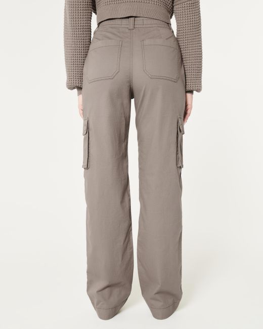 Hollister Gray Ultra High-rise Dad Cargo Pants
