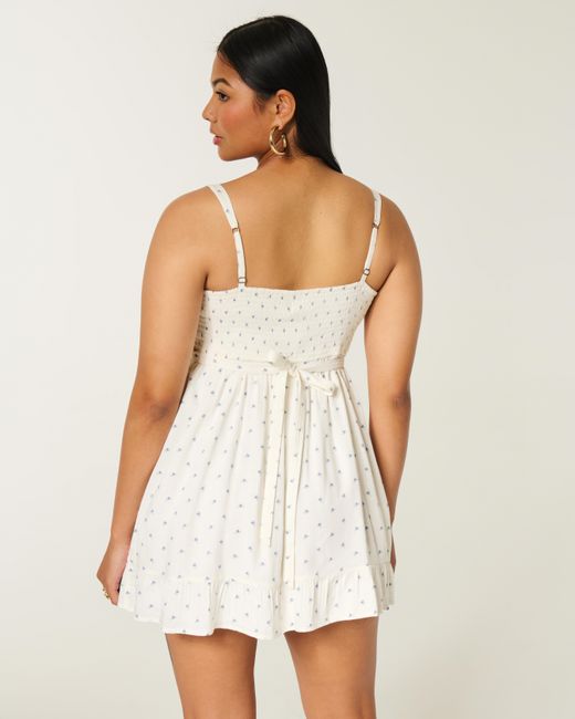Hollister White Button Front Mini Dress
