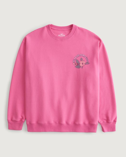 Hollister Oversized Sweatshirt mit Sunrise Surf Club Grafik in