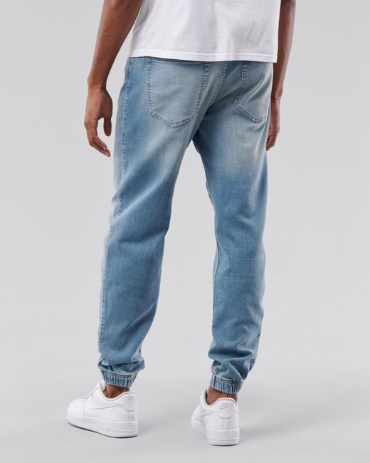 Hollister Just Like Knit Jeans-Jogger in Relaxed Fit in Blue für Herren