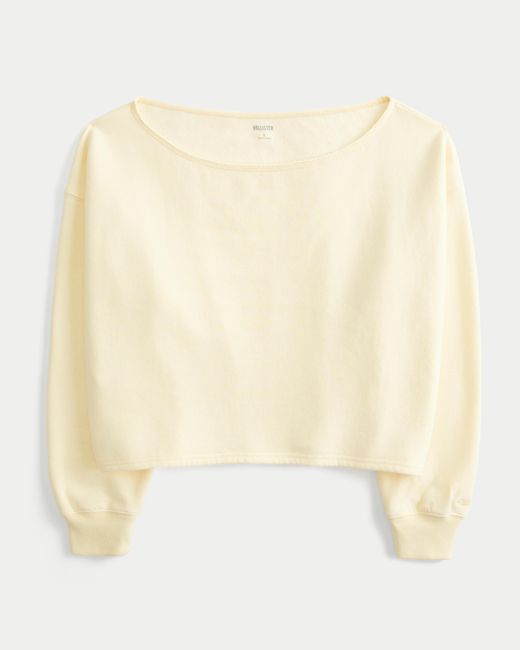 Hollister Natural Easy Double Off-the-shoulder Sweatshirt