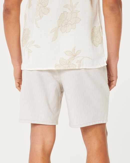 Hollister Pull-On Shorts aus Leinenmischung 18 cm in Natural für Herren