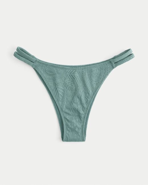 Hollister Green Jacquard Cheekiest Bikini Bottom