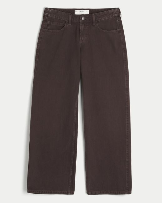 Hollister Hollister Andi Adjustable Waist Low-rise Dark Brown Baggy Jeans