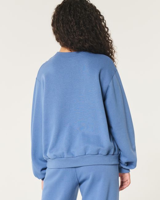 Hollister Blue Lässiges Sweatshirt mit Rundhalsausschnitt und Montauk New York-Grafik