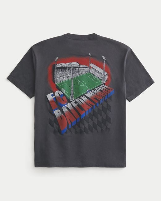 Hollister Gray Fc Bayern München Graphic Tee for men