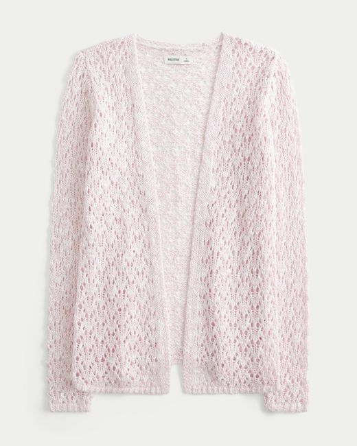 Hollister Pink Open-stitch No-close Cardigan