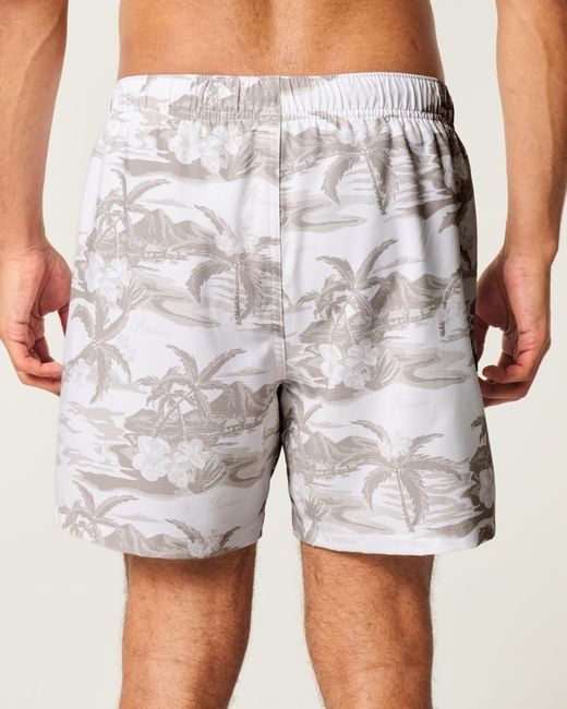 Hollister Multicolor Mid-thigh Swim Trunks for men
