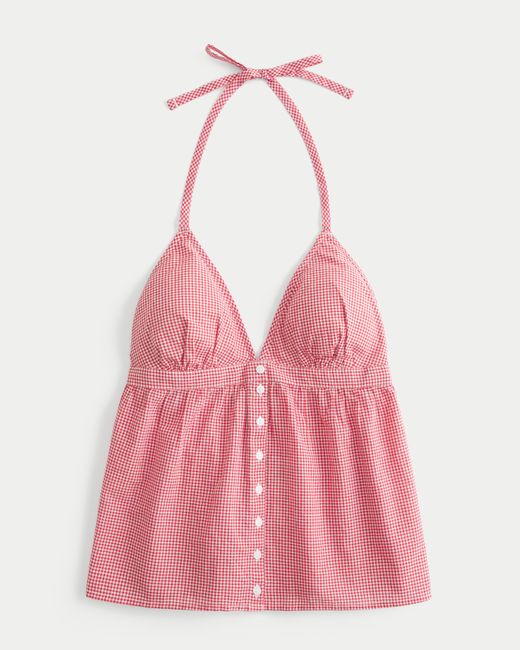 Hollister Pink Easy Halter Blouse