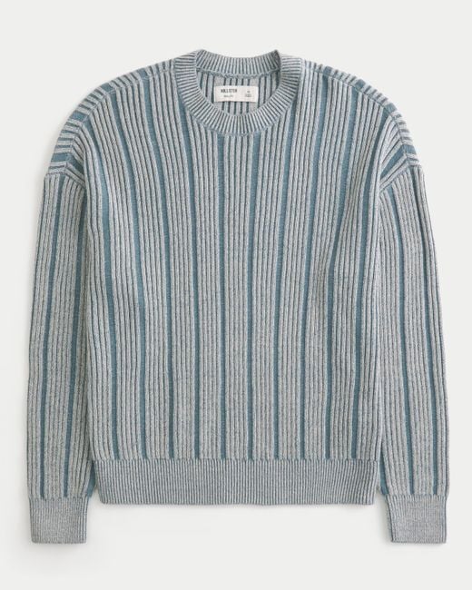 Hollister Kastiger Pullover mit Rundhalsausschnitt in Blue für Herren