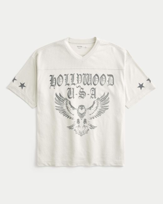 Hollister Natural Baggy Hollywood Graphic Football Jersey for men