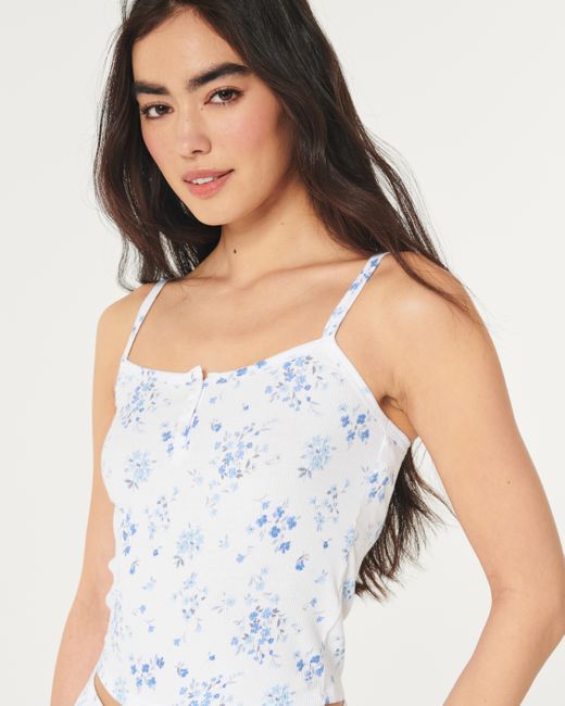 Hollister Blue Gilly Hicks Ribbed Tank
