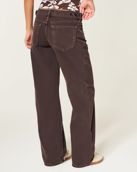 Hollister Hollister Andi Adjustable Waist Low-rise Dark Brown Baggy Jeans
