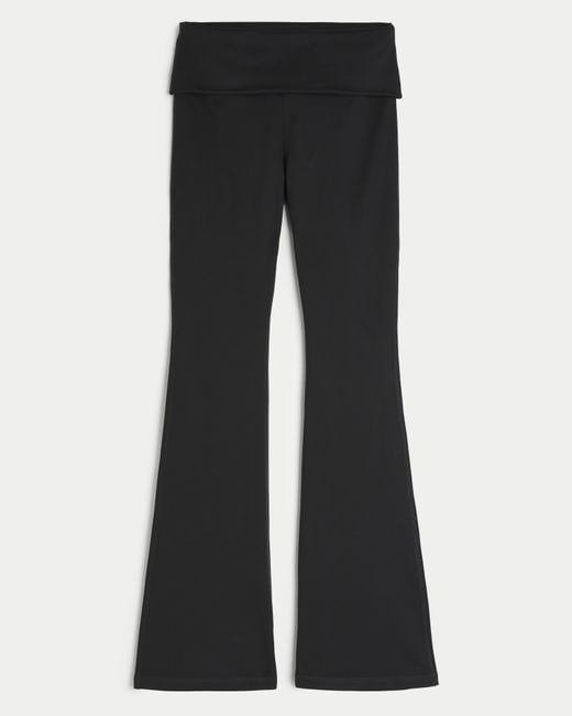 Hollister Black Gilly Hicks Active Recharge Foldover Waist Flare Leggings