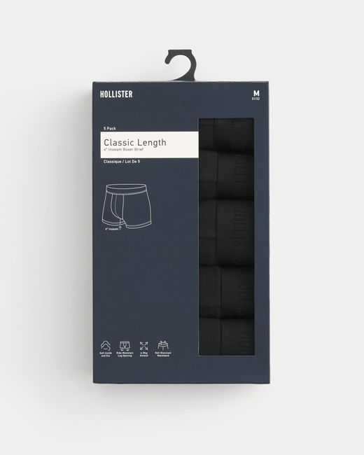 Hollister Black Classic Length Boxer Brief 5-pack for men