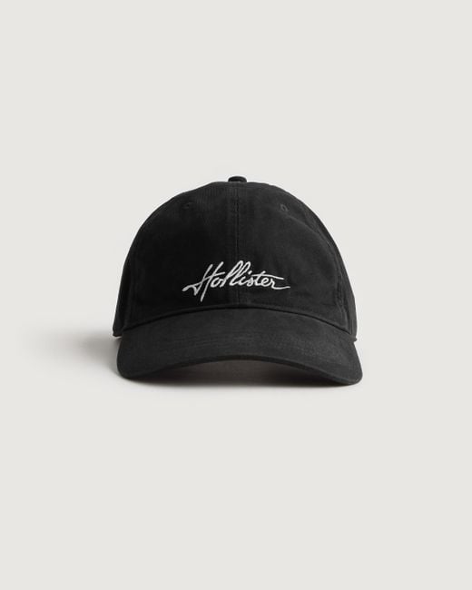 Hollister Black Signature Logo Baseball Hat for men