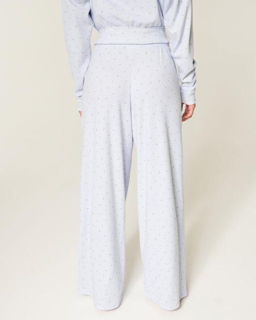 Hollister White Gilly Hicks Always Cozy Waffle Baggy Pants