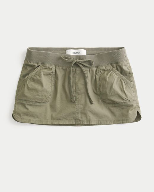 Hollister Green Hollister Remi Poplin Micro Mini Skort