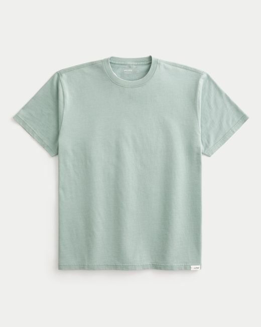 Hollister Blue Relaxed Washed Crew T-shirt for men