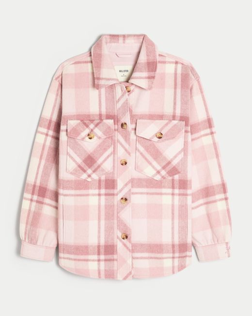 Hollister Pink Flannel Shacket