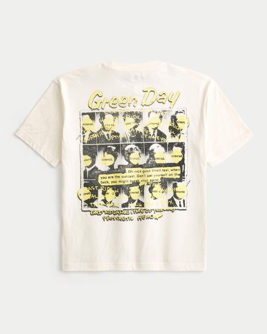 Hollister Natural Boxy Green Day Nimrod Graphic Tee for men