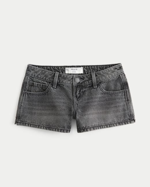 Hollister Gray Low-rise Grey Denim Mini Shorts