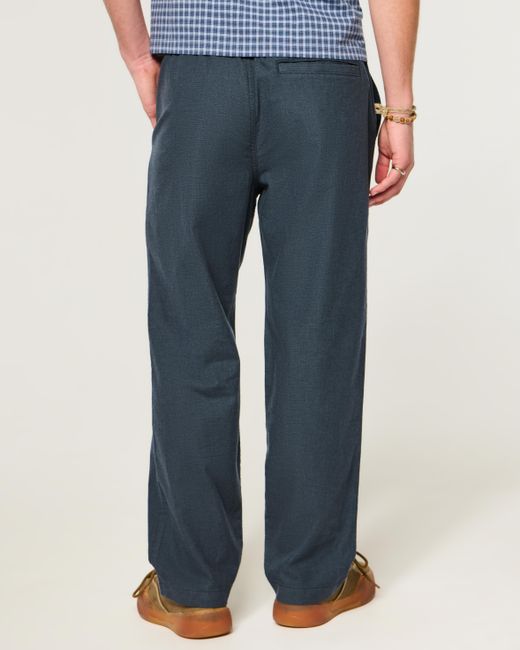 Hollister Blue Linen-blend Loose Pull-on Pants for men