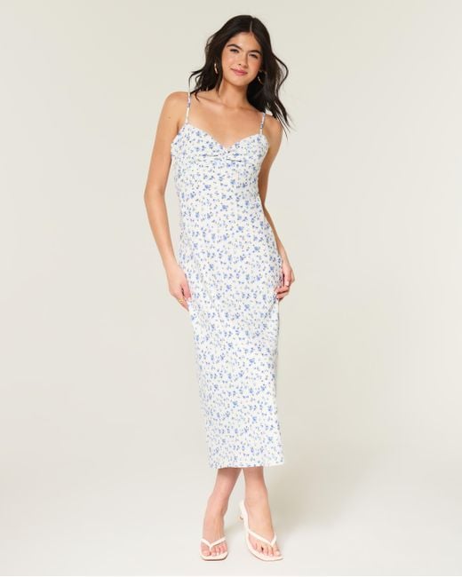 Hollister White Crepe Slip Maxi Dress