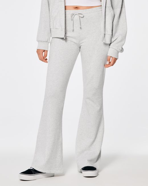 Hollister Ultra High-rise Fleece Flare Pants in White