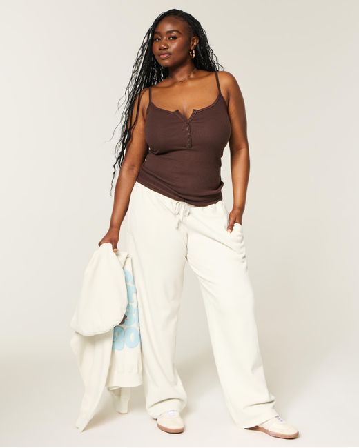 Hollister White Low-rise Baggy Sweatpants