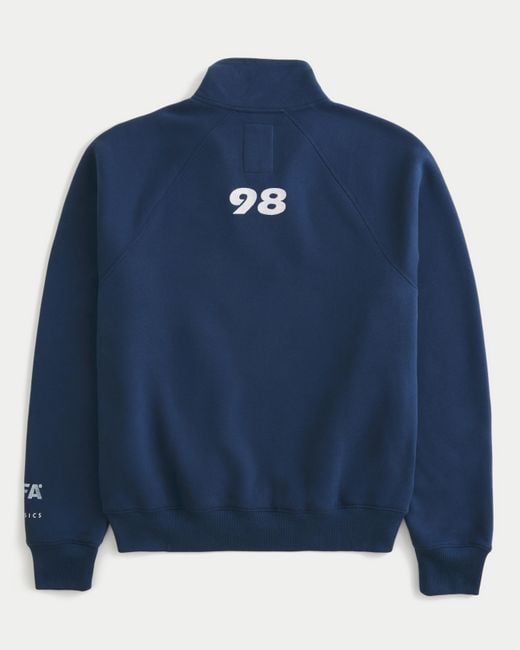 Hollister Blue 1998 Fifa World Cup France Graphic Fleece Track Jacket for men