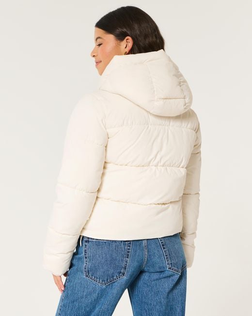 Hollister Natural Hooded Puffer Jacket